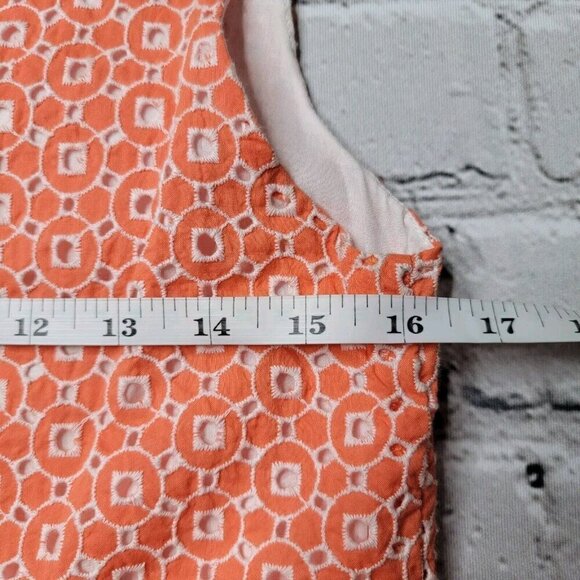 Jude Connally 100% Cotton Orange White Geometric Sleeveless Dress Size S - Picture 9 of 12